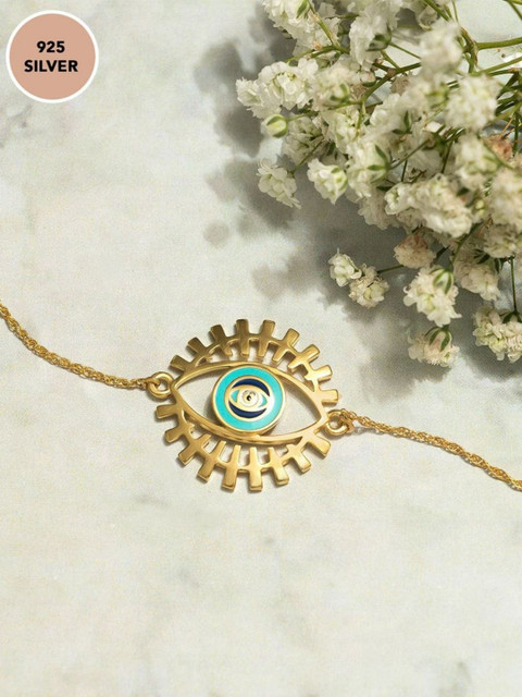 

Pipa Bella 18K Gold Plated Evil Eye Bracelet, Turquoise blue