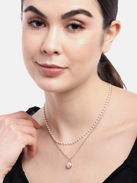 

Pipa Bella White Gold-Plated Beaded Layered Necklace
