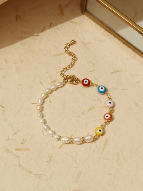 

Pipa Bella Dainty Multi-Color Evil Eye & Pearl Bracelet