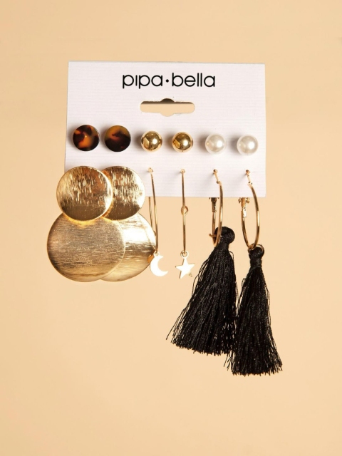 

Pipa Bella Set of 6 Earrings, Gold