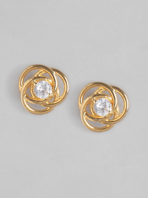 

Pipa Bella White & Gold-Toned Floral Studs Earrings