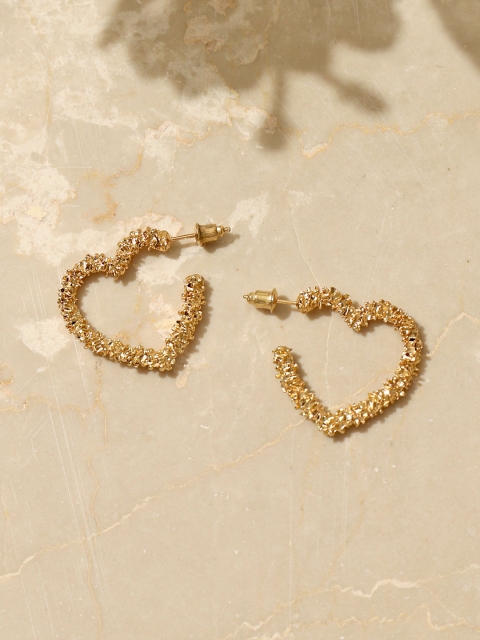 

Pipa Bella Gold-Toned Heart Shaped Drop Earrings