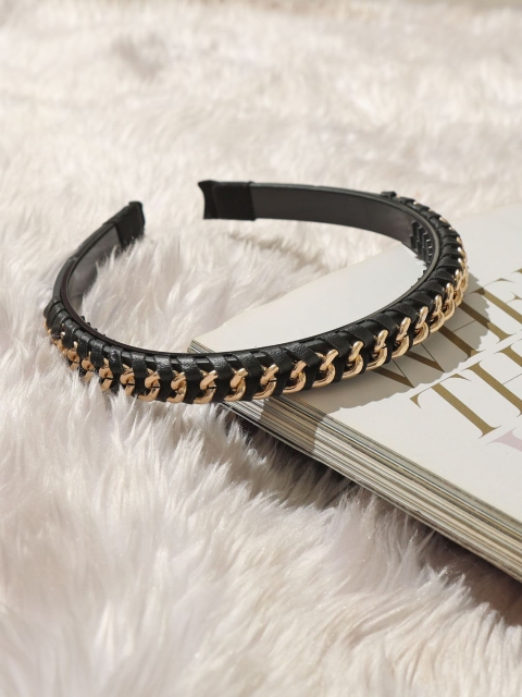 

Pipa Bella Women Gold-Toned & Black Link Chain Embellished Hairband