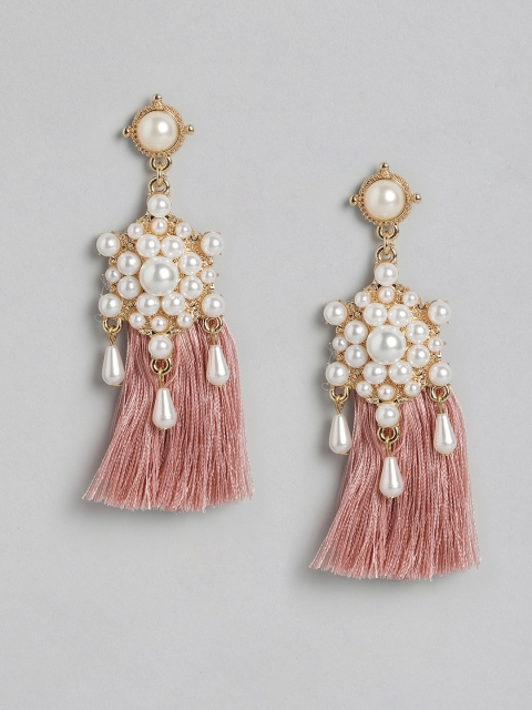 

Pipa Bella Purple & White Contemporary Drop Earrings