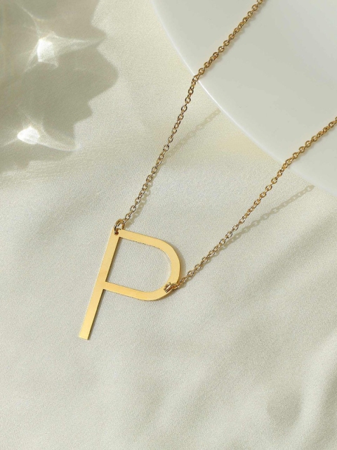 

Pipa Bella 18k Gold Plated Slanted Initial P Necklace