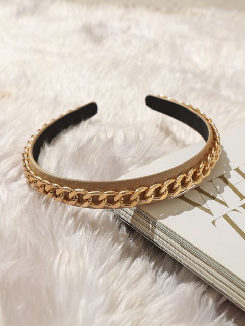 

Pipa Bella Women Gold-Toned & Beige Chain Link Hairband