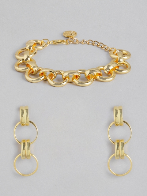 

Pipa Bella Gold-Toned Link Bracelet & Earrings Set