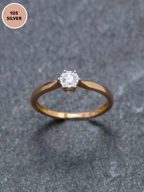

Pipa Bella 18K Gold-Plated Sterling Silver Cubic Zirconia-Studded Ettie Finger Ring