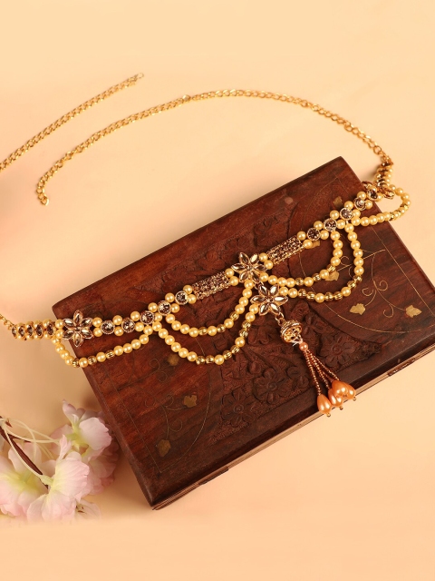 

ANIKAS CREATION Gold-Plated Kundan Studded & Beaded Handcrafted Kamarbandh