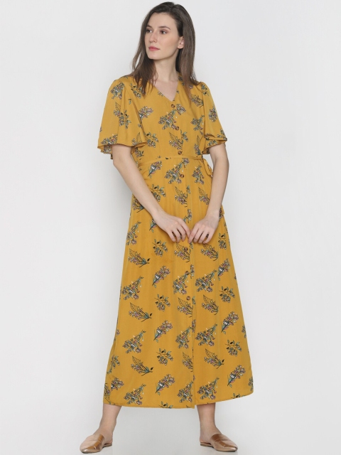

Vero Moda Mustard Yellow Floral Maxi Dress