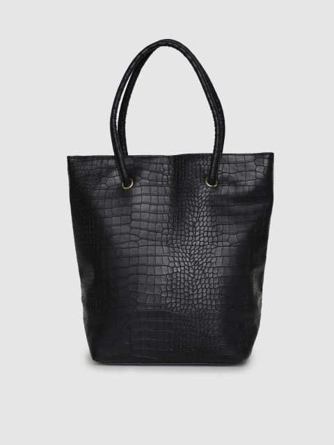 

ONLY Black Textured PU Oversized Shopper Tote Bag