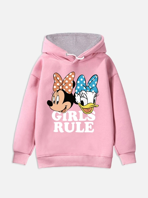 

Disney By Miss and Chief Girls Pink Printed Hooded Sweatshirt