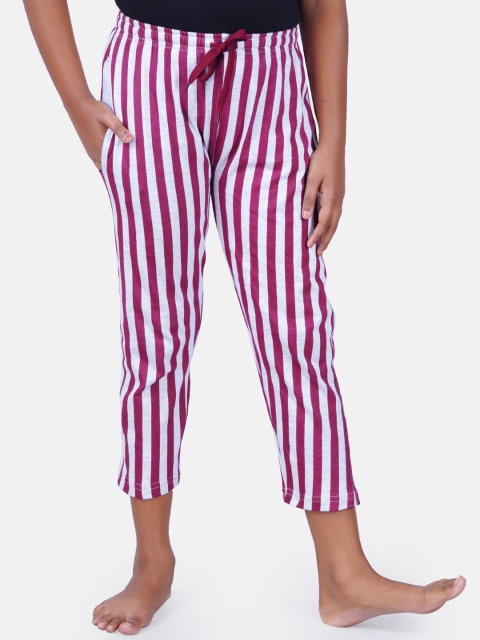 

SEYBIL Girls Striped Lounge Capris, Grey melange