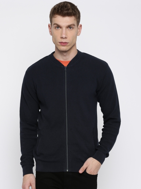 

Peter England Men Navy Self Design Cardigan, Navy blue