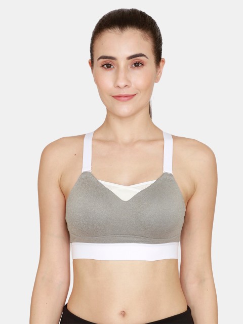 

Zelocity by Zivame Grey & White Bra Lightly Padded
