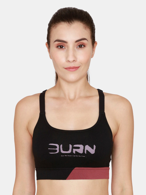 

Zelocity by Zivame Black & Red Non Wired Bra