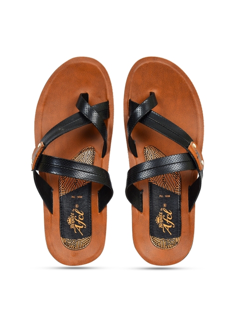 

Ajanta Men Black & Brown Comfort Sandals