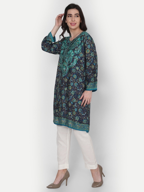 

HOUSE OF KARI Blue & Green Embroidered Tunic