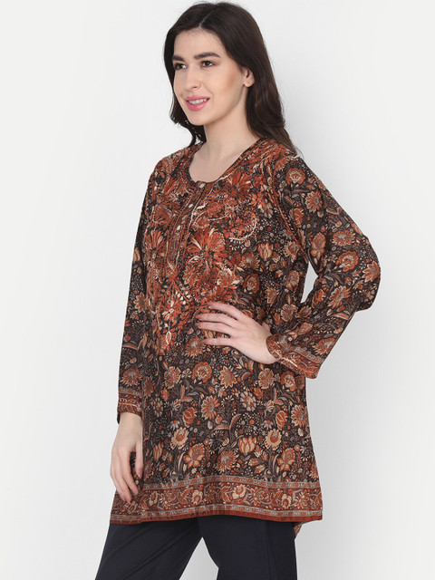 

HOUSE OF KARI Brown & Black Printed Tunic