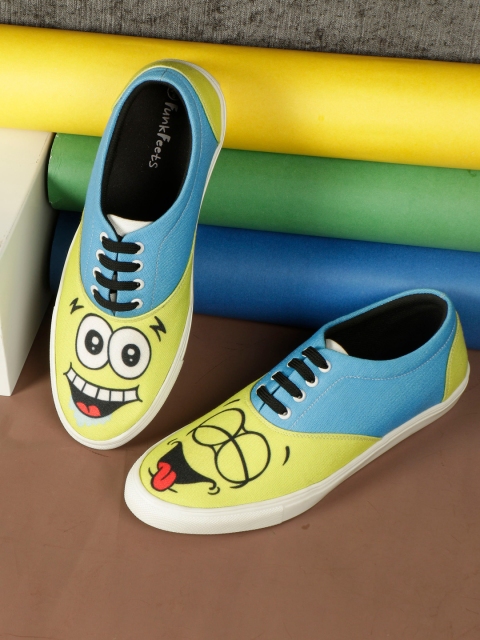 

FF FUNKFEETS Unisex Blue & Yellow Spongebob Printed Sneakers