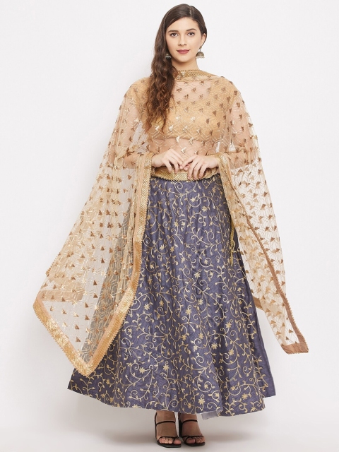 

Clora Creation Beige & Gold-Coloured Embroidered Dupatta