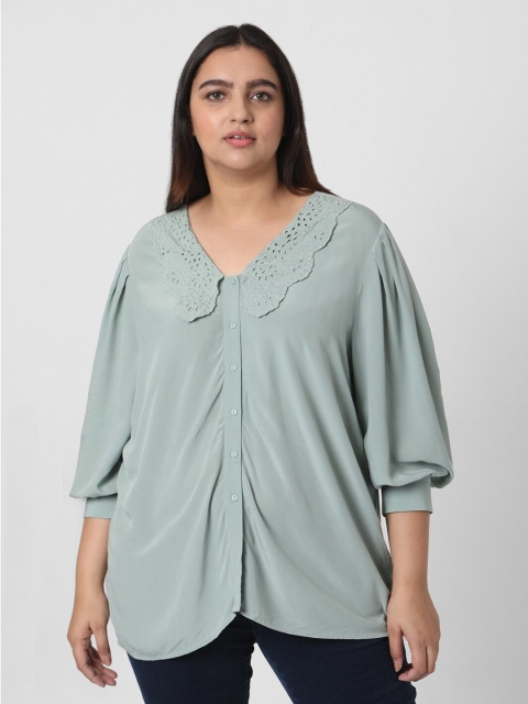 

Vero Moda Women Green Solid Regular Fit Casual Shirt