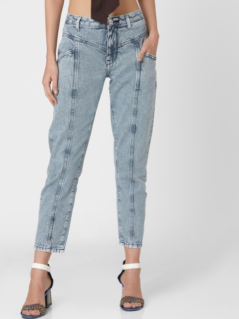 

Vero Moda Women Blue Slim Fit Mildly Distressed Heavy Fade Jeans