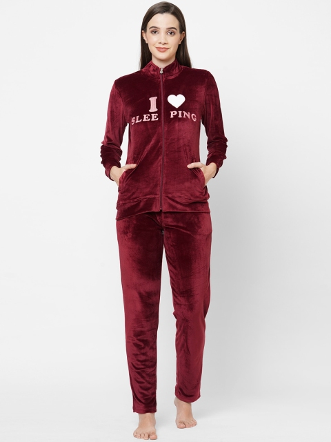 

Sweet Dreams Women Red Solid Tracksuits