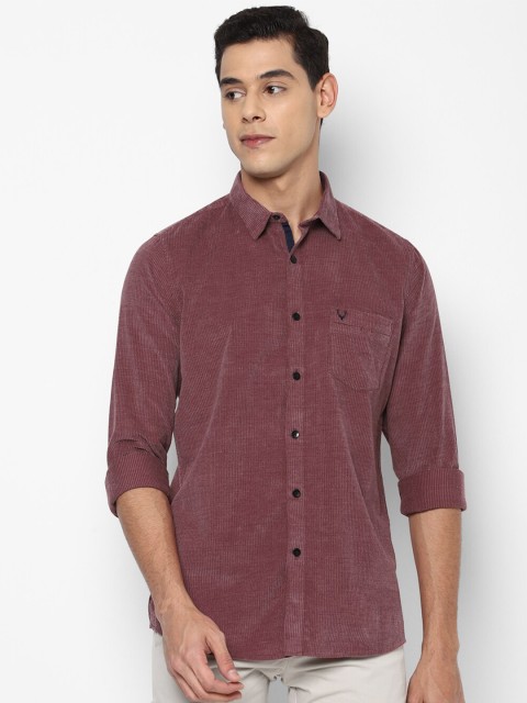 

Allen Solly Men Maroon Slim Fit Striped Casual Shirt