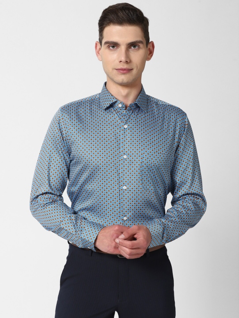 

Peter England Men Blue Slim Fit Printed Formal Shirt