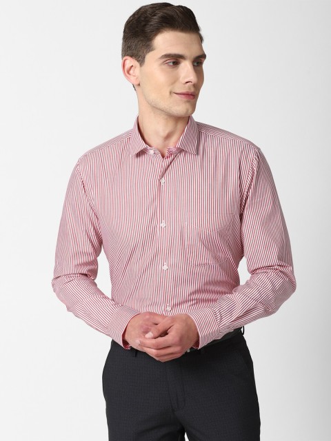 

Peter England Men Red Pinstripes Striped Formal Shirt