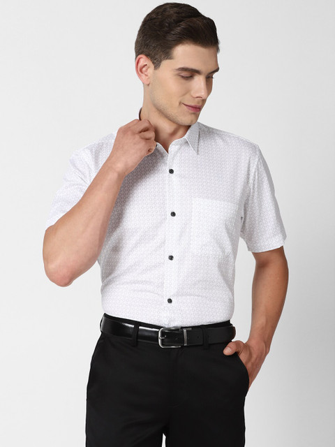 

Peter England Men White Printed Formal Shirt