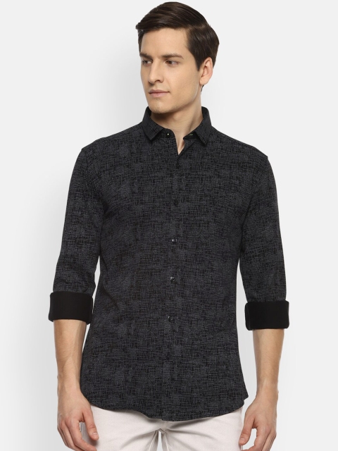 

V Dot Men Grey Slim Fit Printed Casual Shirt
