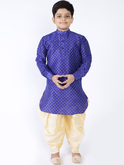 

NAMASKAR Boys Blue Ethnic Motifs Kurta