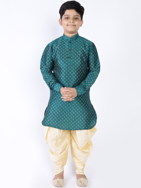

NAMASKAR Boys Green Ethnic Motifs Printed Kurta