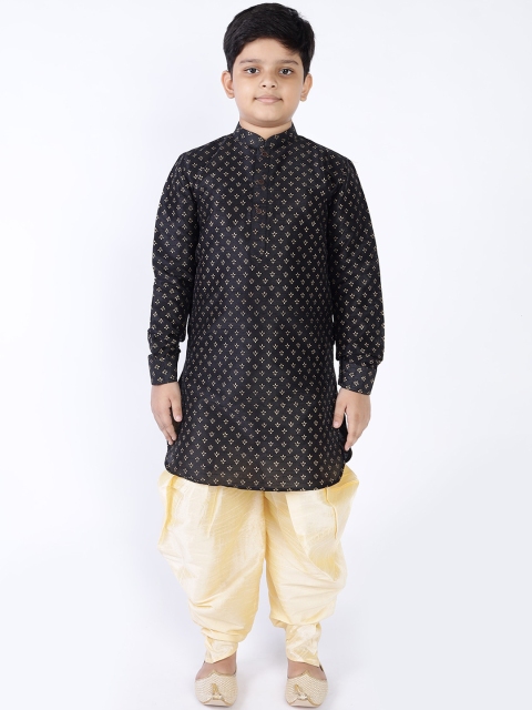 

NAMASKAR Boys Black Ethnic Motifs Printed Kurta