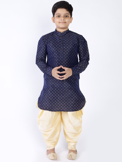 

NAMASKAR Boys Navy Blue Ethnic Motifs Printed Kurta