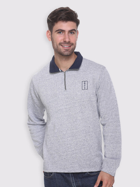 

Obaan Men Blue Fleece Sweatshirt