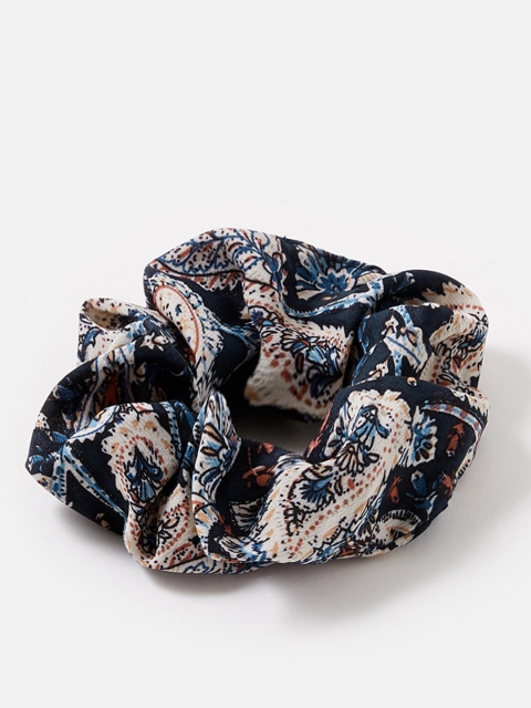 

Accessorize London Women's Navy Paisley Scrunchie, Navy blue