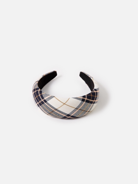 

Accessorize London Women Check Print Wide Alice Hair Band, Grey