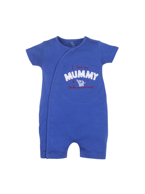 

BABY GO Boys Blue Printed Pure Cotton Rompers