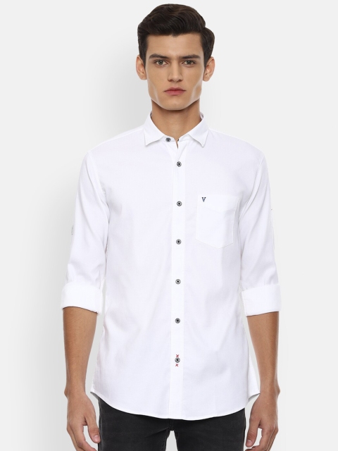 

VAN HEUSEN DENIM LABS Men White Slim Fit Casual Shirt