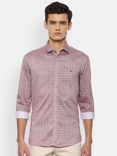 

Van Heusen Sport Men Pink Slim Fit Checked Casual Shirt