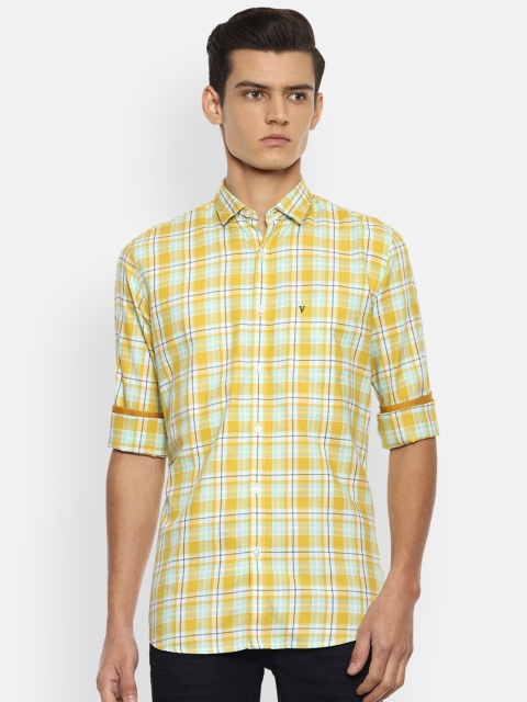 

Van Heusen Sport Men Yellow Slim Fit Checked Casual Shirt