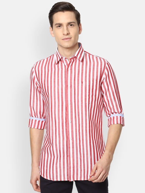 

Van Heusen Sport Men Red Slim Fit Striped Casual Shirt