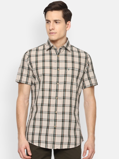 

Van Heusen Sport Men Beige Slim Fit Tartan Checks Checked Casual Shirt