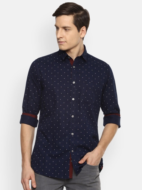 

Van Heusen Sport Men Navy Blue Slim Fit Printed Casual Shirt