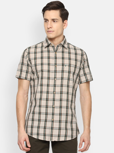 

Van Heusen Sport Men Beige Slim Fit Checked Casual Shirt