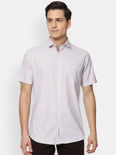 

Van Heusen Sport Men White Slim Fit Striped Pure Cotton Casual Shirt