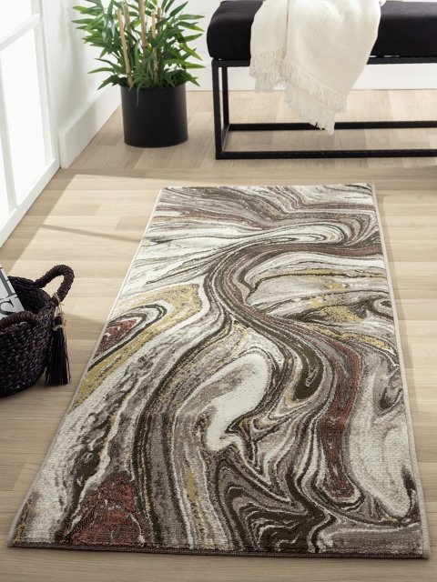 

OBSESSIONS Taupe Printed Water Repellent Contemporary Carpet